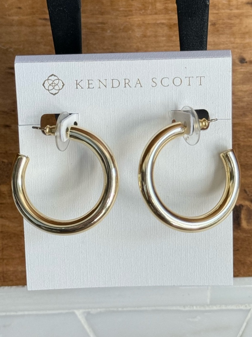 Kendra Scott Polished Gold Tubular Hoop Earrings